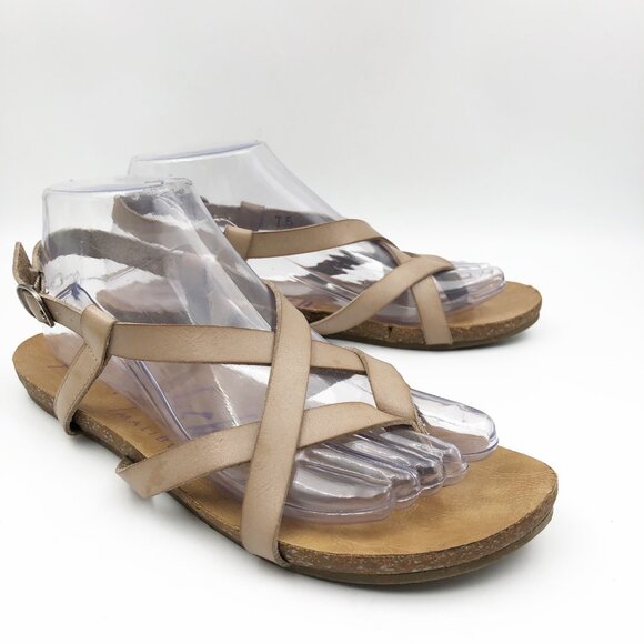 BLOWFISH Malibu Granola Strappy Tan Neutral Flat Sandals Womens 7.5 - Picture 1 of 10